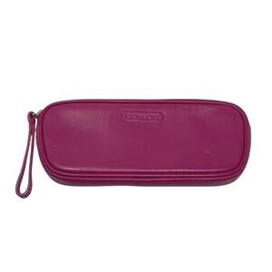 Coach Pink Leather zip eye glass case